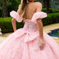 Strapless Glitter Print Sweetheart Quinceanera Dress by GLS by Gloria - GL3505