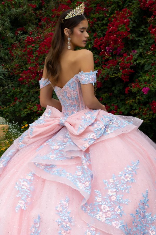 Sequin Off Shoulder Sweetheart Neckline Quinceanera Dress by GLS by Gloria - GL3517