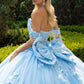 Embroidery Cut-Away Shoulder Tulle Quinceanera Dress by GLS by Gloria - GL3525