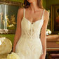 Embellished Spaghetti Strap V-Neck Women Bridal Dress by GLS by Gloria - GL3531