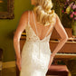 Glitter V-Neckline Back Button Women Bridal Dress by GLS by Gloria - GL3533 - Special Occasion/Curves