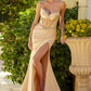 Strapless Sweetheart Neckline Leg Slit Women Formal Dress by Elizabeth K - GL3539 - Special Occasion/Curves