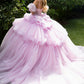 Glitter Off Shoulder V-Neck Quinceanera Dress by GLS by Gloria - GL3546