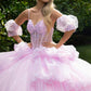 Glitter Off Shoulder V-Neck Quinceanera Dress by GLS by Gloria - GL3546