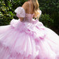 Glitter Off Shoulder V-Neck Quinceanera Dress by GLS by Gloria - GL3546