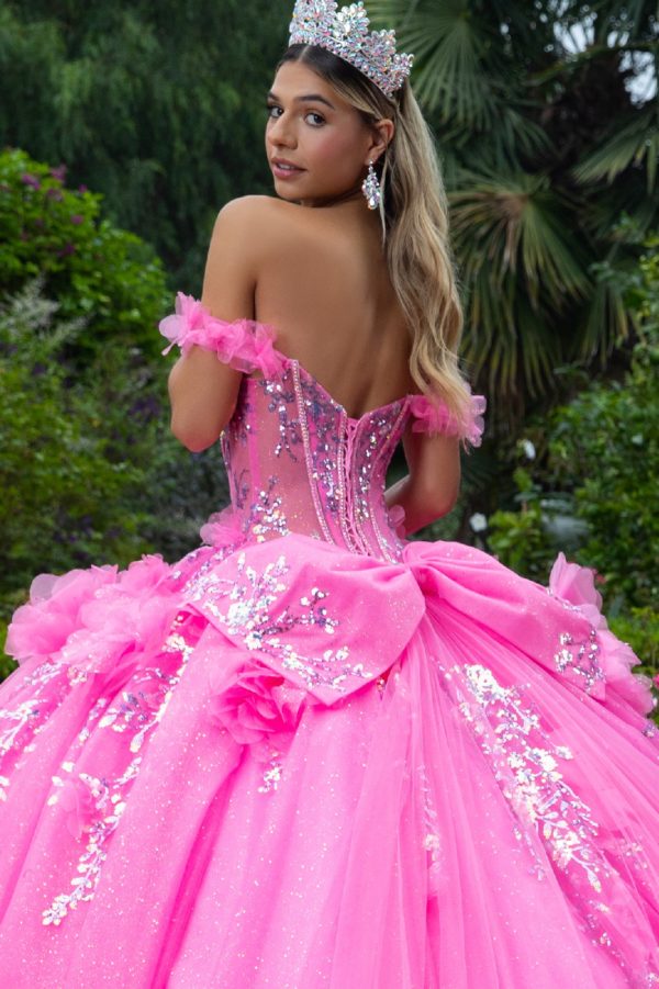 3D Flower Sweetheart Neckline Quinceanera Dress by GLS by Gloria - GL3547