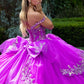 Embellished Strap Corset V-Neckline Quinceanera Dress by GLS by Gloria - GL3548