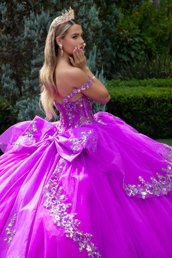 Embellished Strap Corset V-Neckline Quinceanera Dress by GLS by Gloria - GL3548