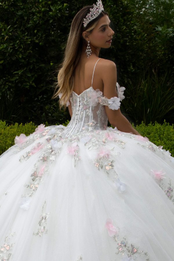 Embellished Cut-Away Shoulder Quinceanera Dress by GLS by Gloria - GL3553