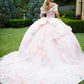 3D Flower Applique V-Neckline Quinceanera Dress by GLS by Gloria - GL3554