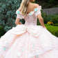 3D Flower Applique V-Neckline Quinceanera Dress by GLS by Gloria - GL3554