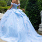 3D Organza Off Shoulder Strap Quinceanera Dress by GLS by Gloria - GL3555