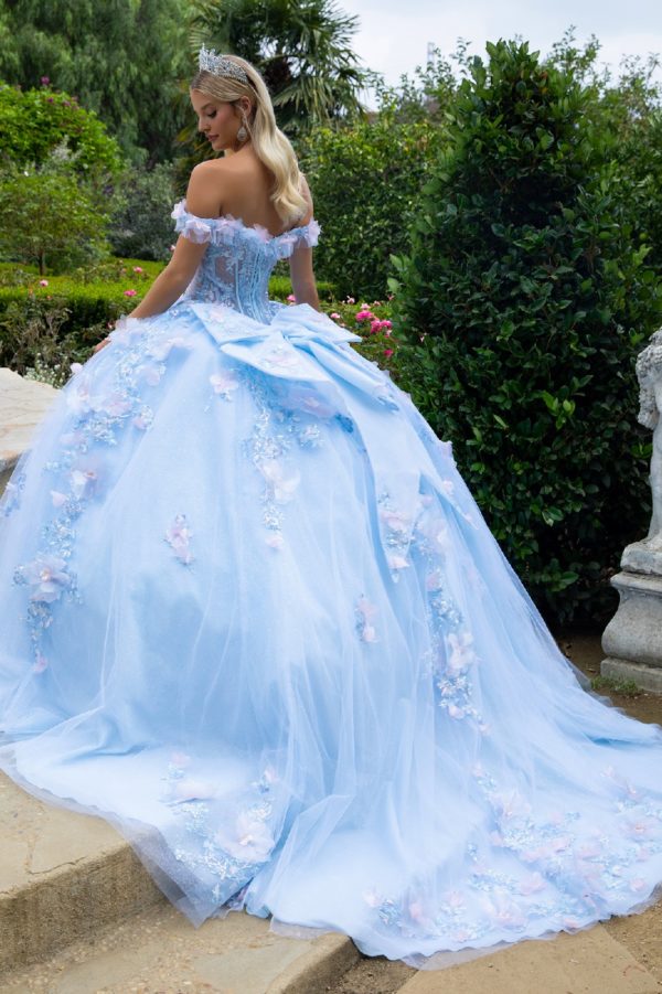 3D Organza Off Shoulder Strap Quinceanera Dress by GLS by Gloria - GL3555