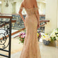 Embellished Off Shoulder Mermaid Women Formal Dress by Elizabeth K - GL3563 - Special Occasion/Curves