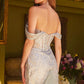 Embellished Off Shoulder Mermaid Women Formal Dress by Elizabeth K - GL3563 - Special Occasion/Curves