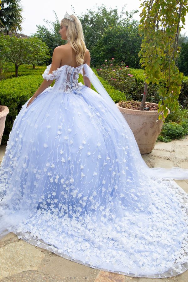 3D Flower Applique Sequin Quinceanera Dress by GLS by Gloria - GL3571