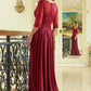 Embroidery Illusion V-Neckline A-Line Women Formal Dress by Elizabeth K - GL3573 - Special Occasion/Curves