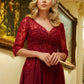 Embroidery Illusion V-Neckline A-Line Women Formal Dress by Elizabeth K - GL3573 - Special Occasion/Curves