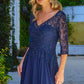 Embroidery Illusion V-Neckline A-Line Women Formal Dress by Elizabeth K - GL3573 - Special Occasion/Curves