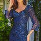 Sequin V-Neckline Leg Slit Women Formal Dress by GLS by Gloria - GL3575 - Special Occasion/Curves