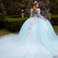 Sweetheart Neckline Long Sleeve Quinceanera Dress by GLS by Gloria - GL3577