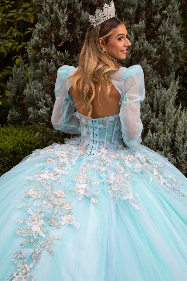 Sweetheart Neckline Long Sleeve Quinceanera Dress by GLS by Gloria - GL3577