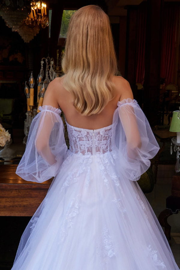 sweetheart neckline glitter dress Sequin Gown with Sweetheart Neckline and High Slit D5703