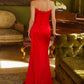 Satin Strapless Sweetheart Leg Slit Women Formal Dress by Elizabeth K - GL3588 - Special Occasion/Curves