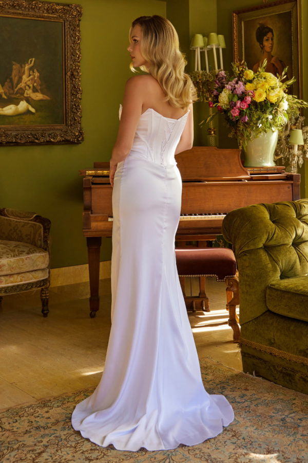 womens white evening dress Dylan & Davids Off White Evening Dress - Size 12