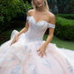 Embellished Off Shoulder Glitter Quinceanera Dress by GLS by Gloria - GL3596