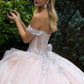 Embellished Off Shoulder Glitter Quinceanera Dress by GLS by Gloria - GL3596