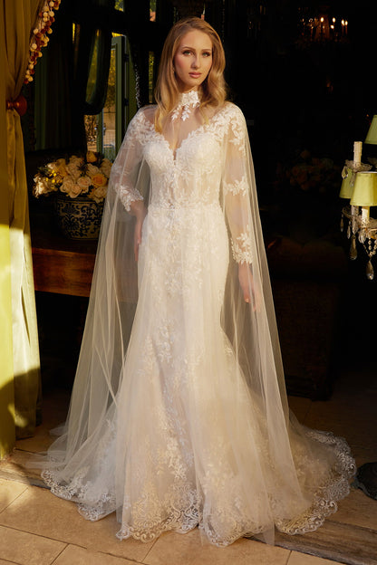 Embroidery Long Sleeve Mermaid Women Bridal Dress by GLS by Gloria - GL3605 - Special Occasion/Curves