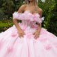 3D Flower Butterfly Sweetheart Neckline Quinceanera Dress by GLS by Gloria - GL3608