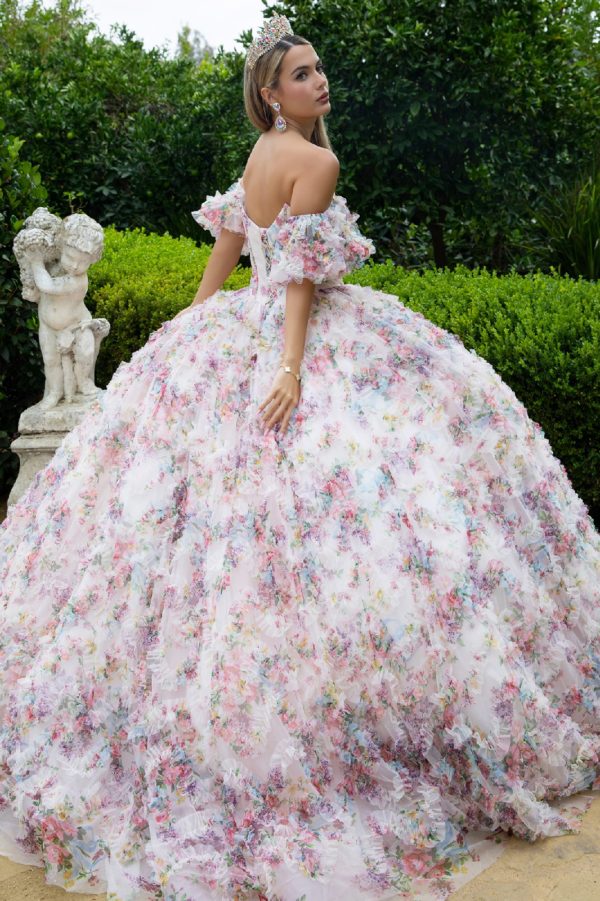 Embellished Off Shoulder V-Neckline Quinceanera Dress by GLS by Gloria - GL3609