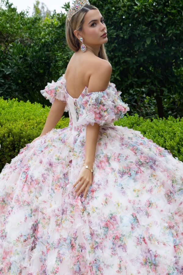 Embellished Off Shoulder V-Neckline Quinceanera Dress by GLS by Gloria - GL3609