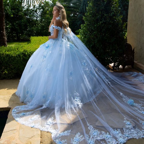 Embellished Off Shoulder Glitter Quinceanera Dress by GLS by Gloria - GL3611