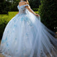 Embellished Off Shoulder Glitter Quinceanera Dress by GLS by Gloria - GL3611