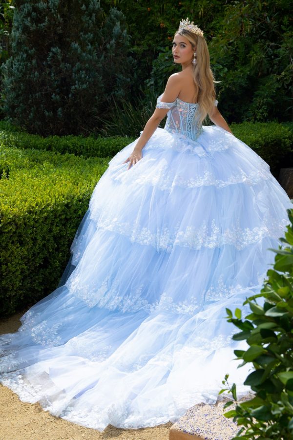 Sequin Off Shoulder Sweetheart Neckline Quinceanera Dress by GLS by Gloria - GL3612