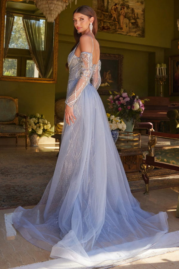 Glitter Netting V-Neckline Tulle Women Formal Dress by GLS by Gloria -  GL3616 - Special Occasion/Curves