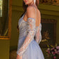 Glitter Netting V-Neckline Tulle Women Formal Dress by GLS by Gloria - GL3616 - Special Occasion/Curves