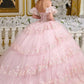 Embroidery Off Shoulder Sequin Quinceanera Dress by Elizabeth K - GL3650