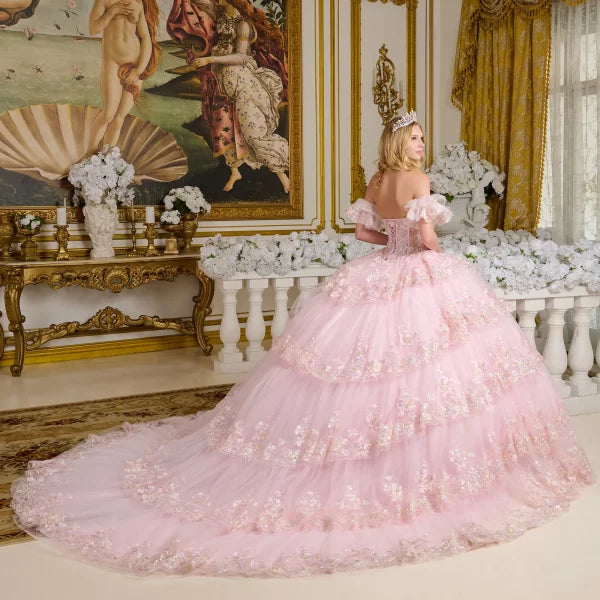 Embroidery Off Shoulder Sequin Quinceanera Dress by Elizabeth K - GL3650