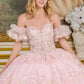 Embroidery Off Shoulder Sequin Quinceanera Dress by Elizabeth K - GL3650