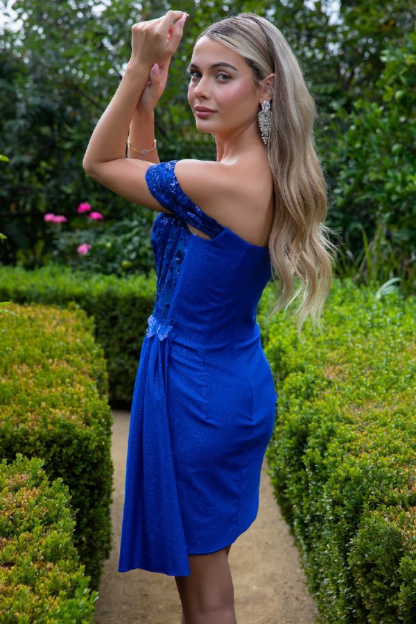 3D Butterfly Off-Shoulder Dress by Elizabeth KGS3509