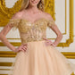 Elizabeth K - GS3634 - Tulle V-Neckline Sequin Cocktail Dress - Short