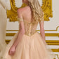 Elizabeth K - GS3634 - Tulle V-Neckline Sequin Cocktail Dress - Short