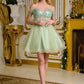 Elizabeth K - GS3634 - Tulle V-Neckline Sequin Cocktail Dress - Short