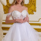 Elizabeth K - GS3634 - Tulle V-Neckline Sequin Cocktail Dress - Short