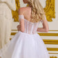 Elizabeth K - GS3634 - Tulle V-Neckline Sequin Cocktail Dress - Short