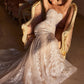 Off-White Nude Lace Mermaid with Removable Sleeves Bridal Gown WL008-2